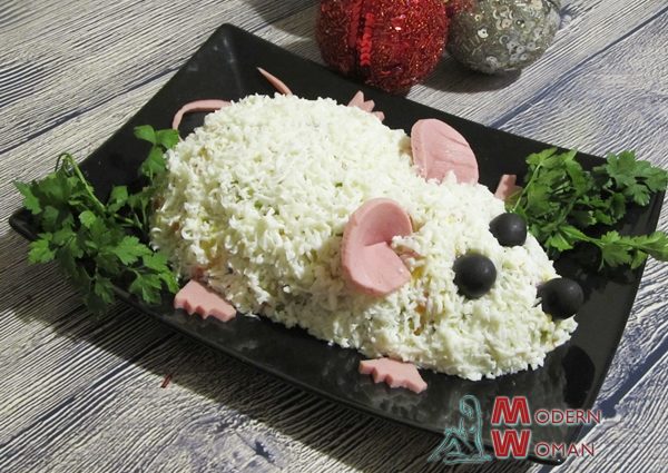 Новогодний салат Крыса